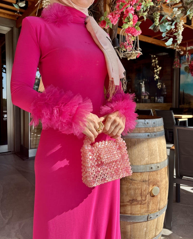 Pembe Fırfırlı Elbise