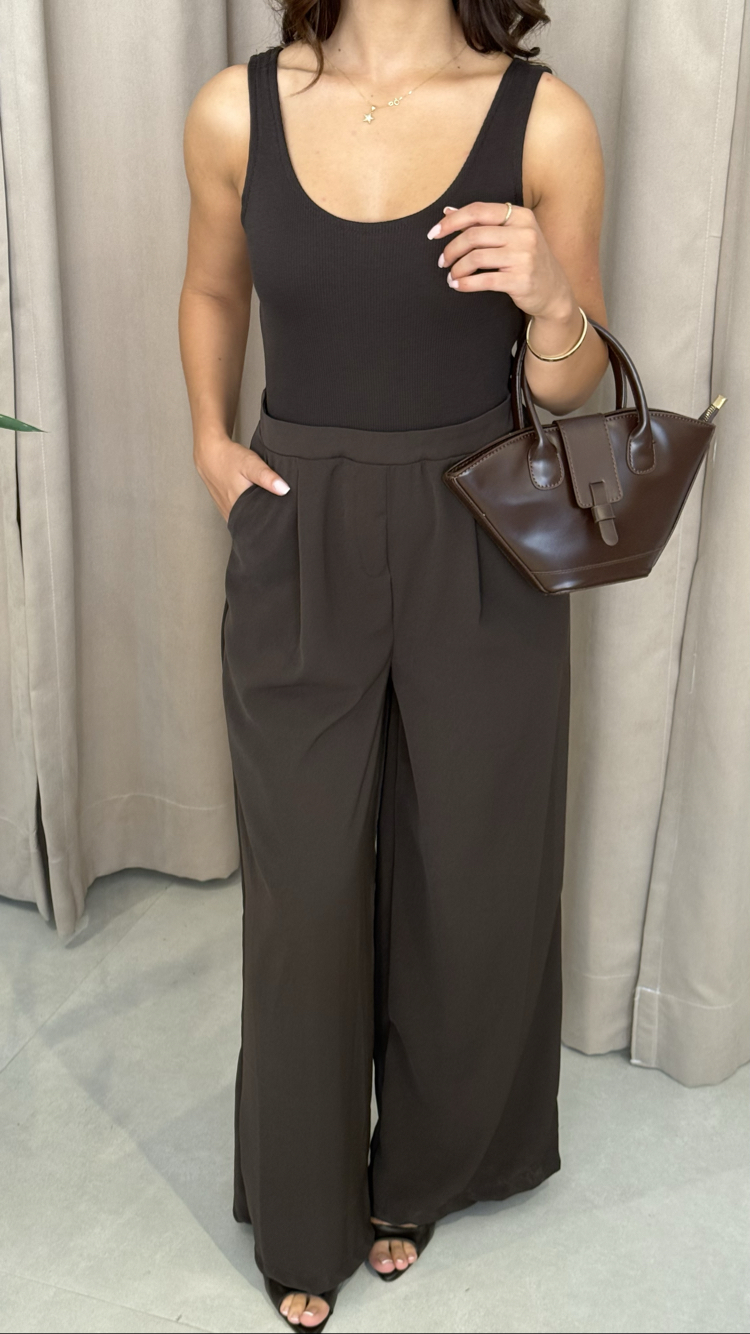 Kahve Palazzo Pantalon