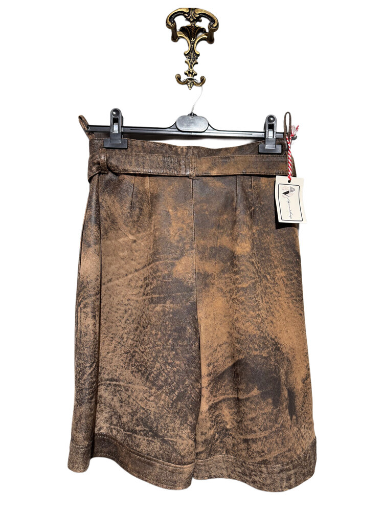 Gerçek deri unisex vintage bermuda şort