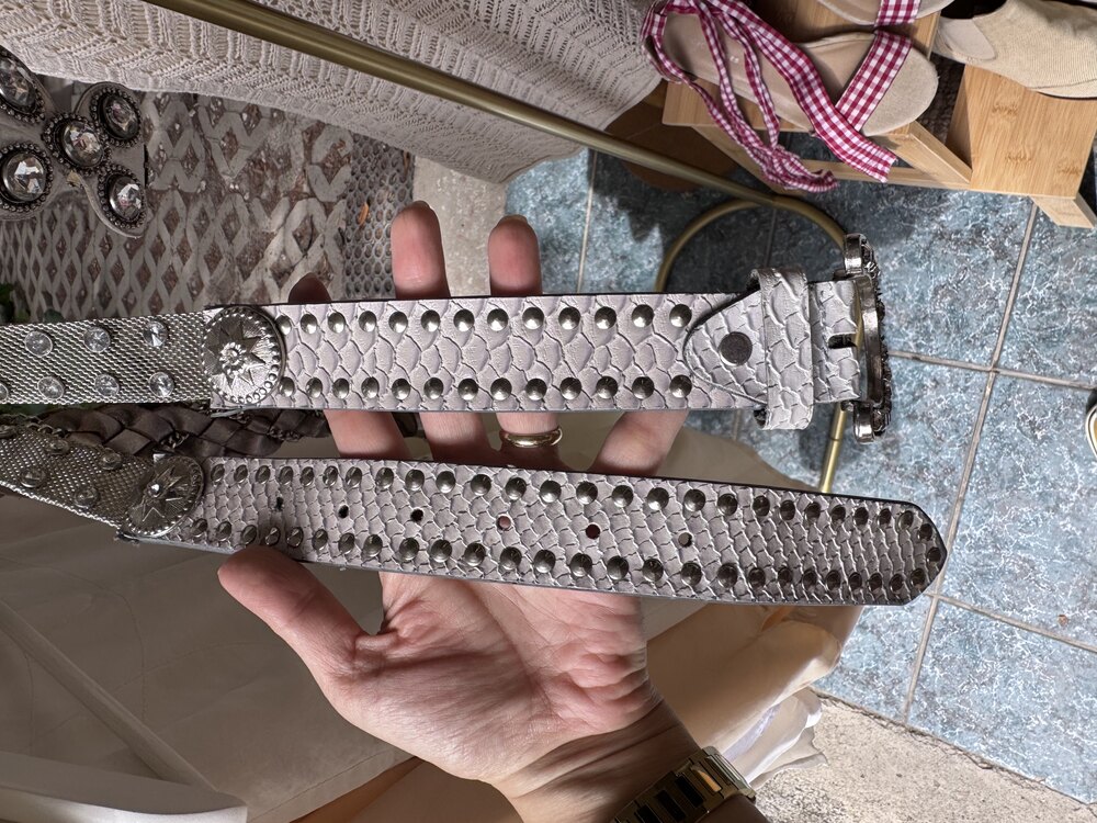 Vintage taş & metal detay kemer