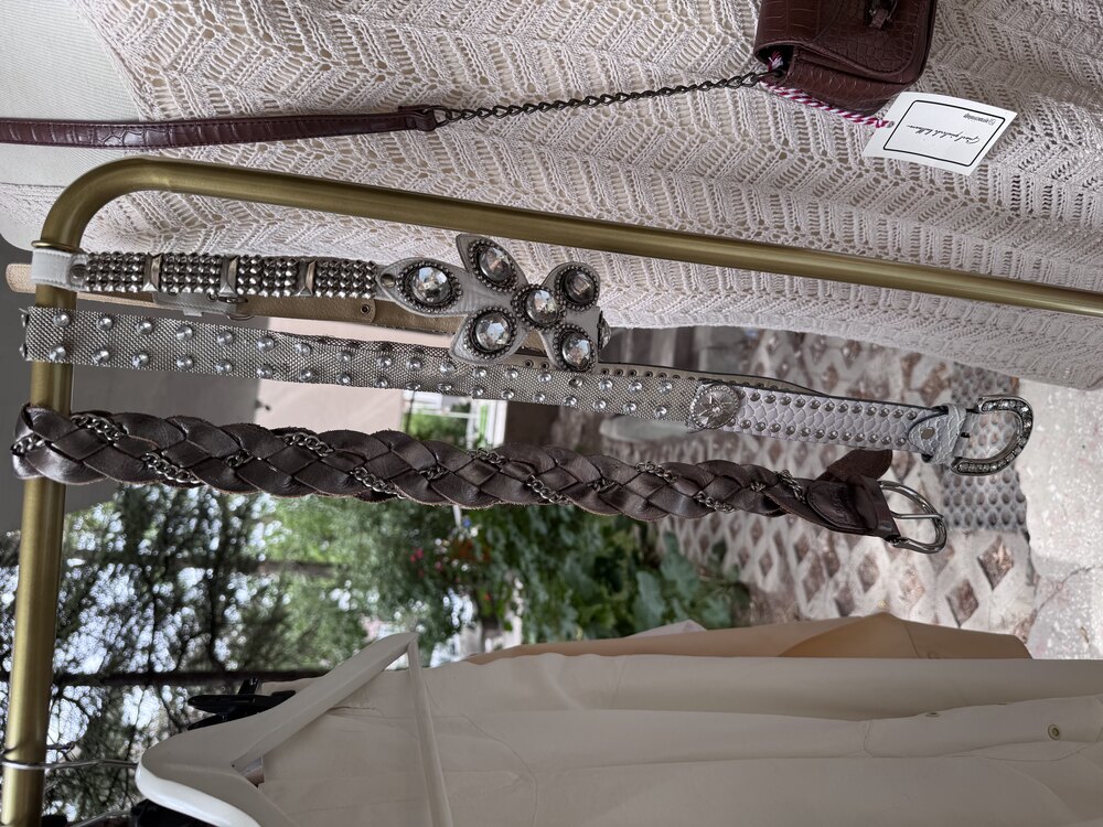 Vintage taş & metal detay kemer