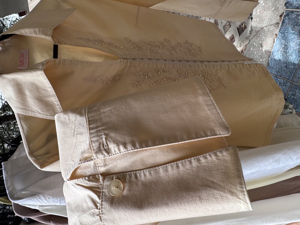 Vintage İşlemeli Cotton Gömlek