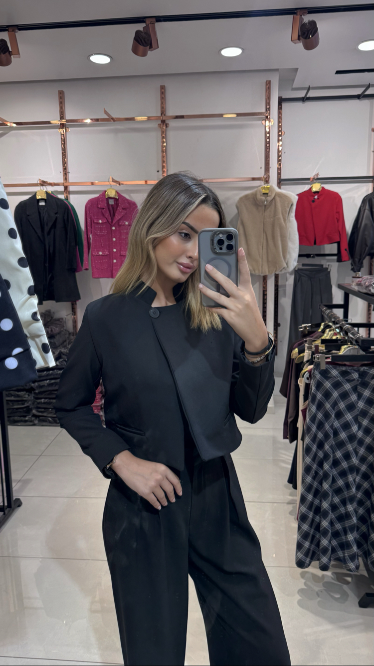 Tek düğmeli blazer ceket