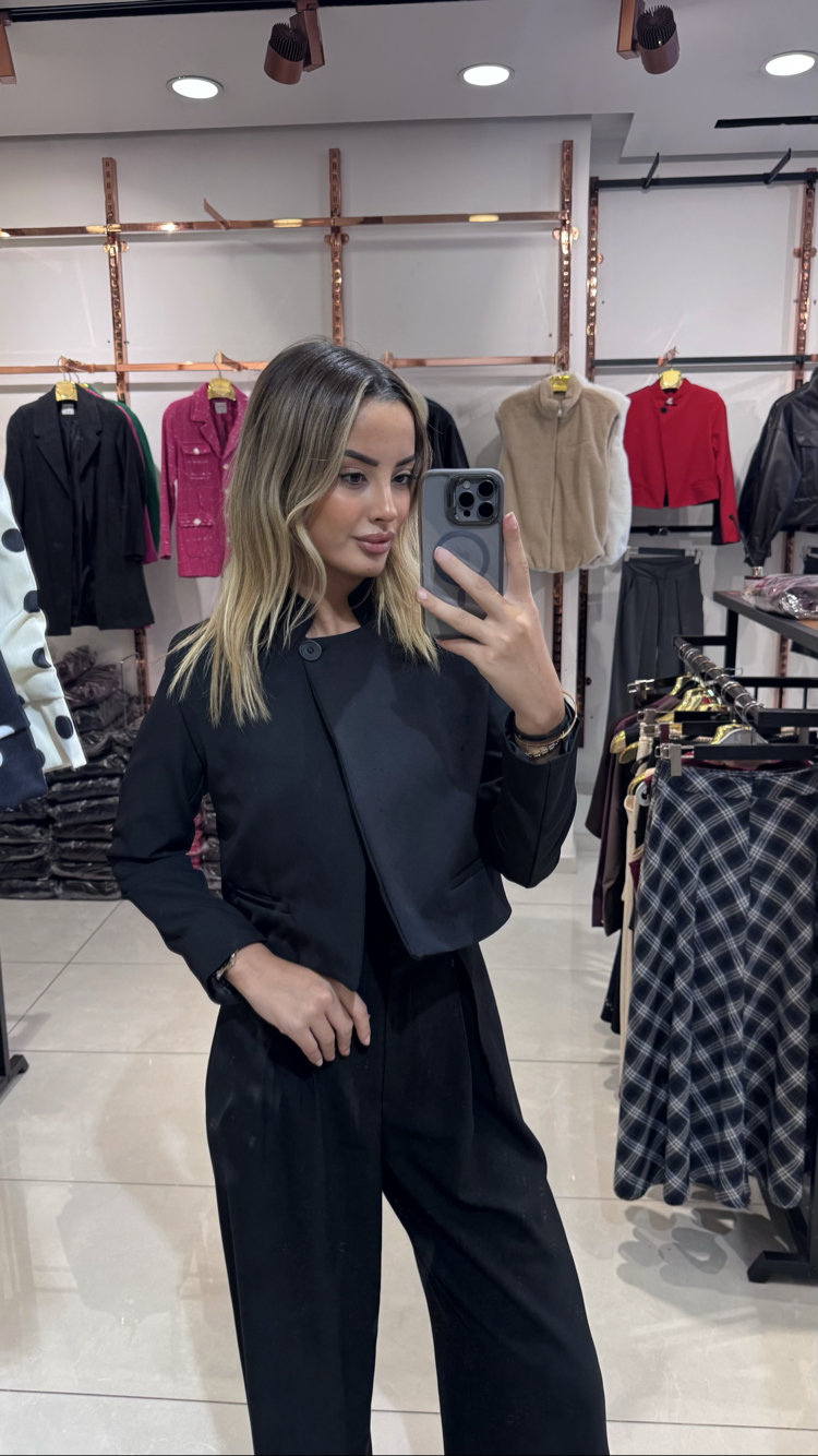Tek düğmeli blazer ceket
