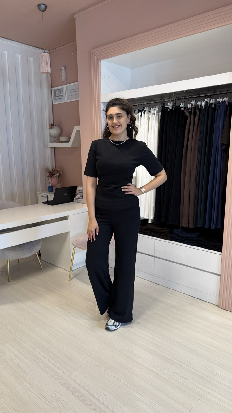 Antrasit Drape Detaylı Modal Takım