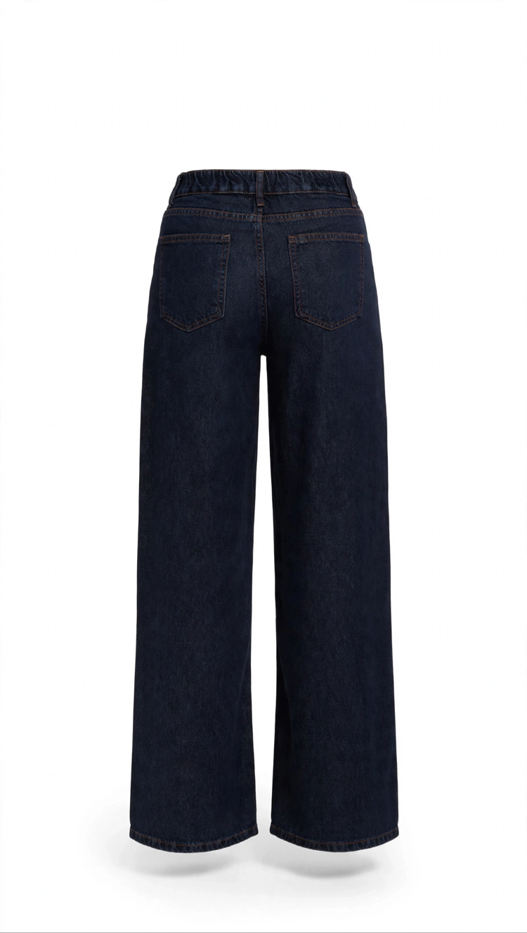 Lacivert Beli Lastikli Tensel Jean