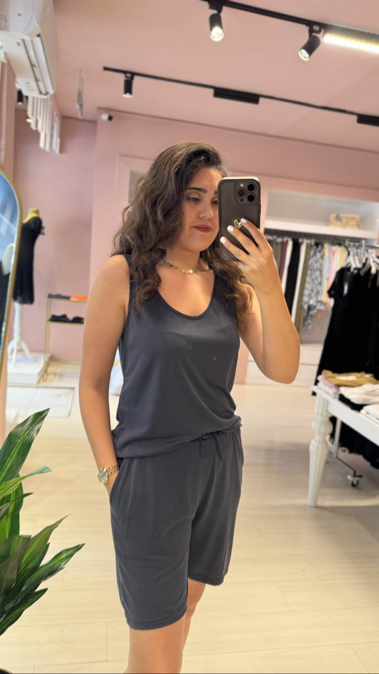 Lacivert Oysh Şortlu Modal Takım