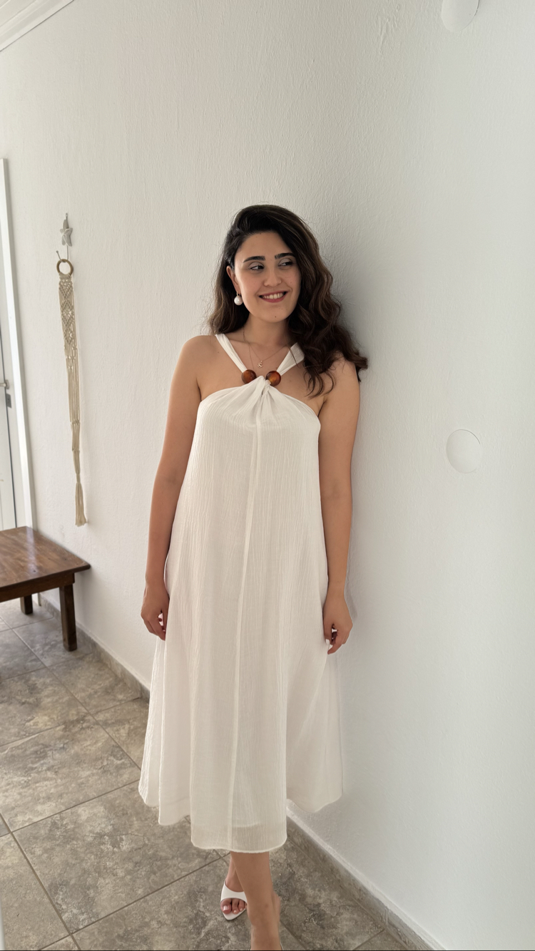Aksesuar Detaylı Askılı Elbise