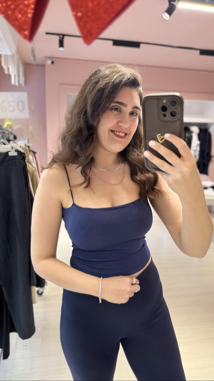 İp Askılı Süngerli Crop