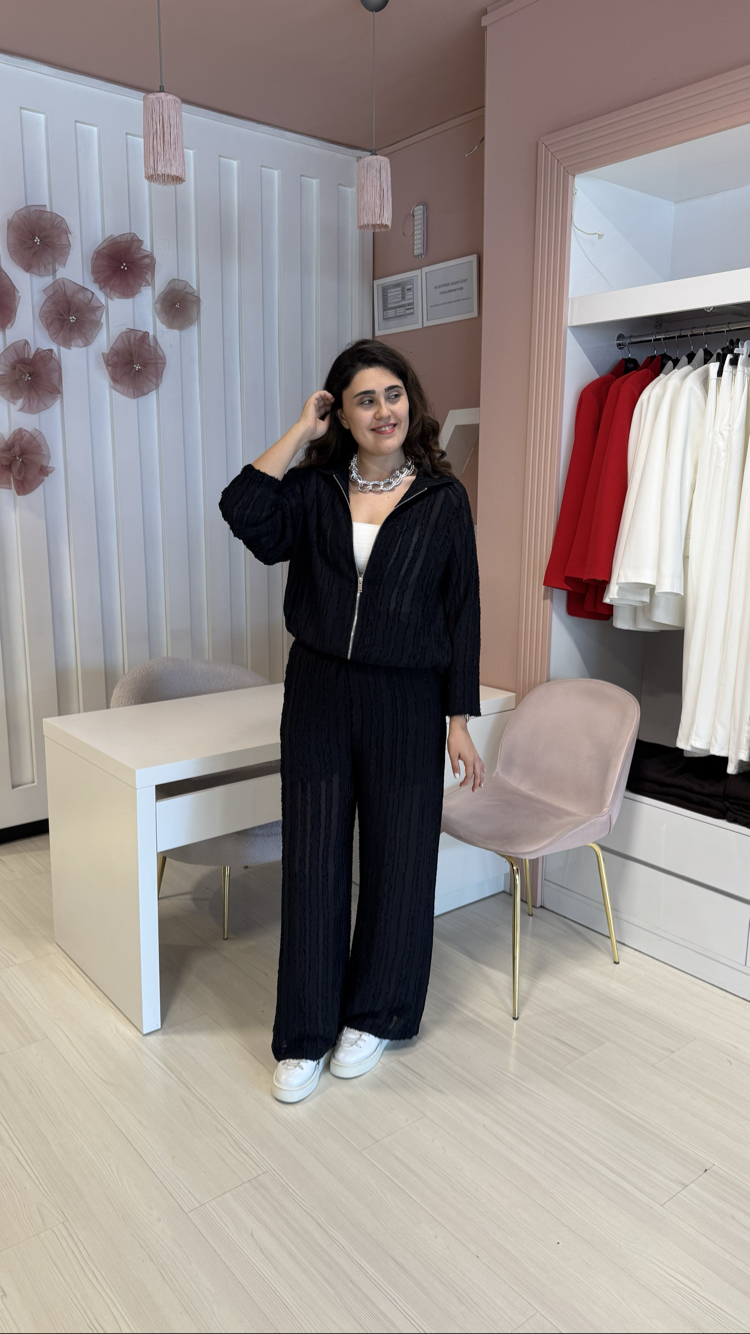 Kırçıl Tül Kumaş Ceketli Takım