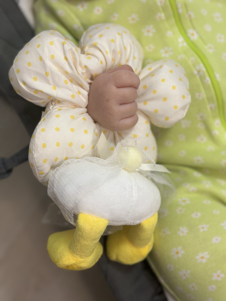 Sarı peluş simit toka