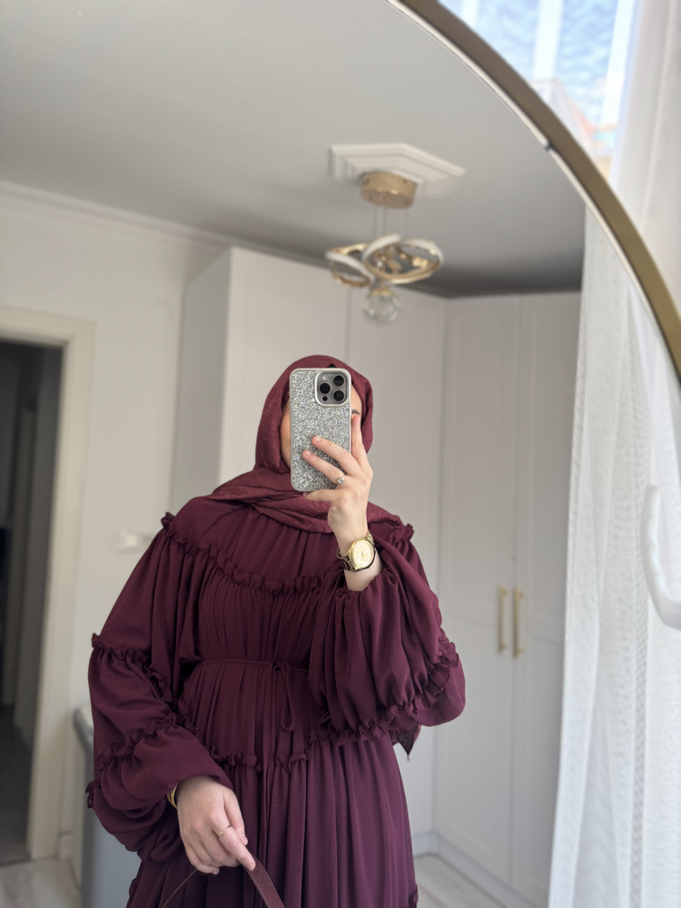 Bordo peri elbise