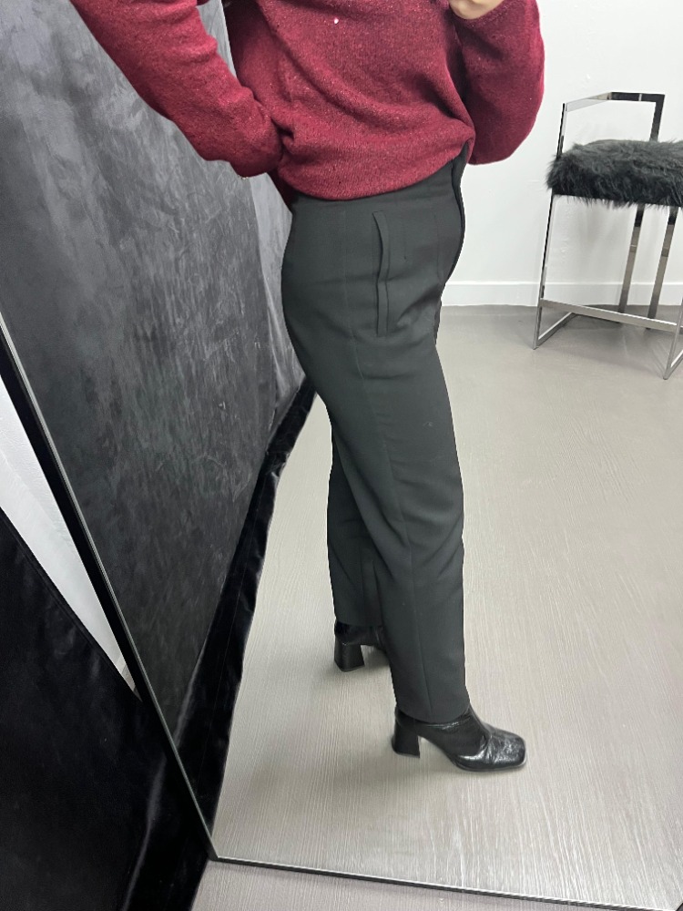 Karol Siyah Flatolu Pantolon