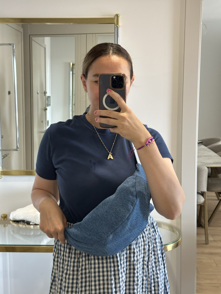 Denim moon bag