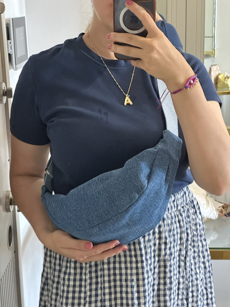 Denim moon bag