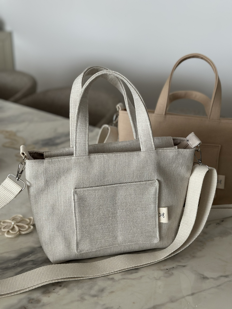 Bej tote bag