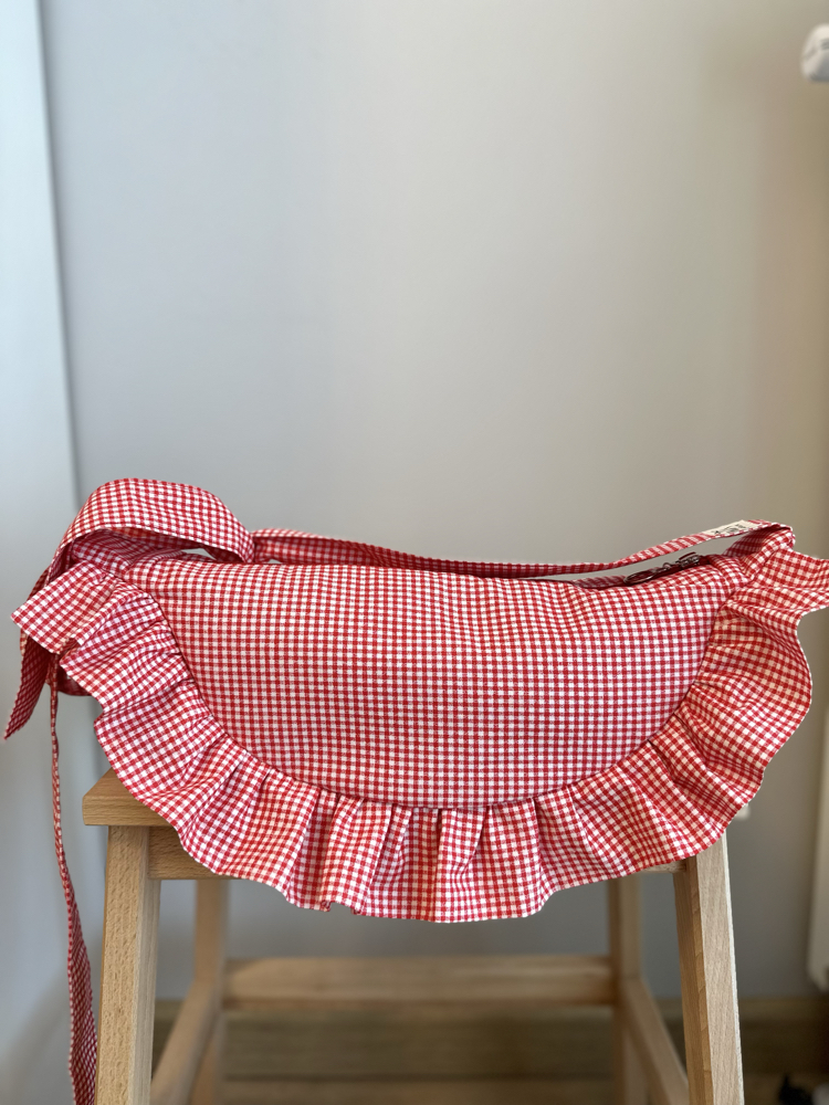 Kırmızı pitikare fırfırlı moonbag