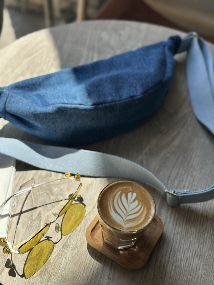 Denim moon bag