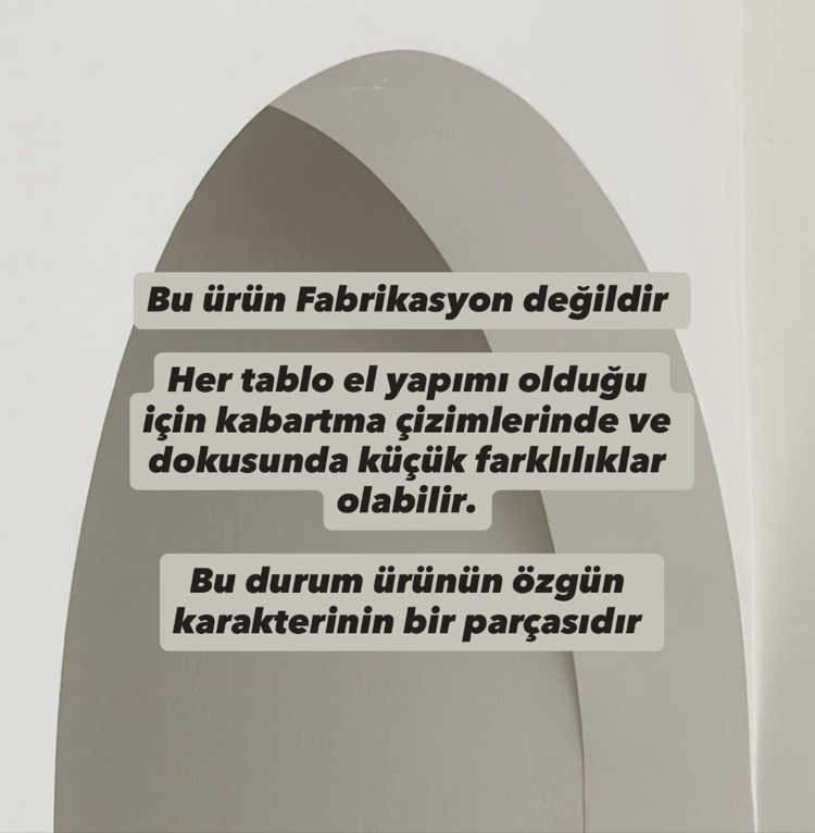 El Yapımı Dokulu Tablo Krem |Aysushome