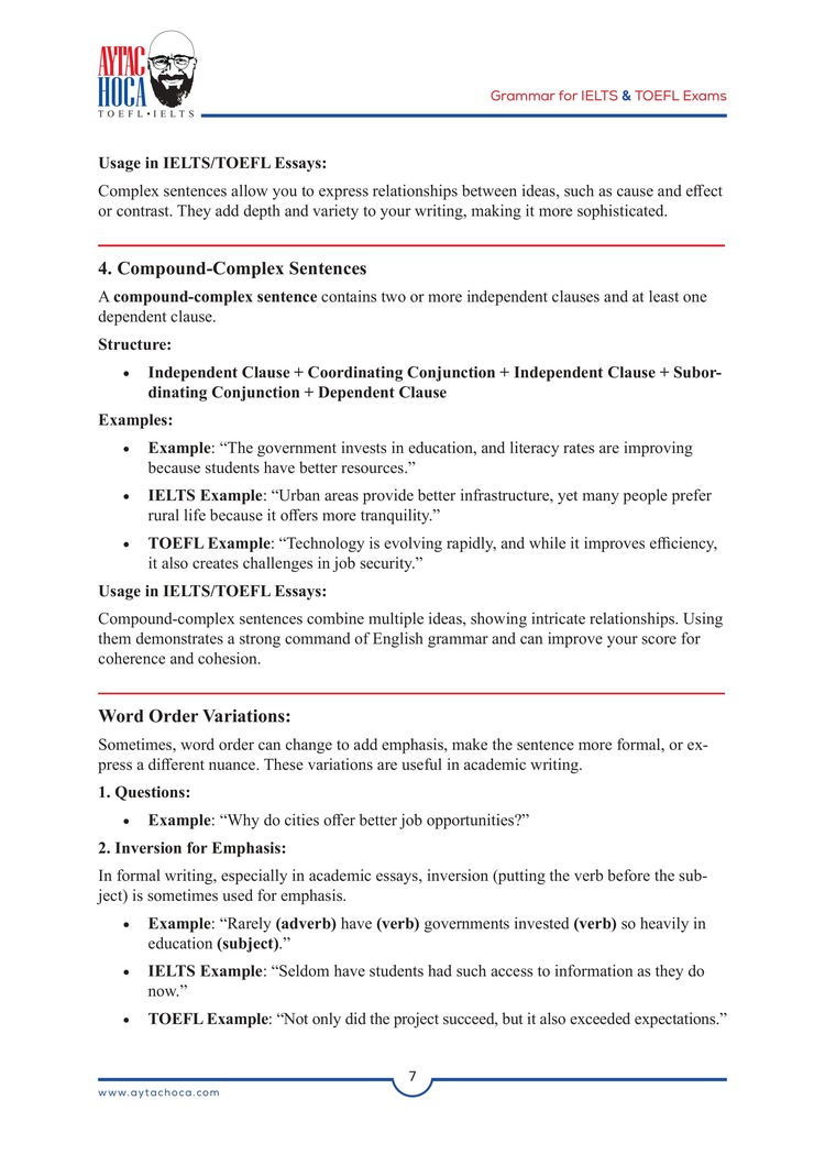 Grammar for IELTS and TOEFL Exams