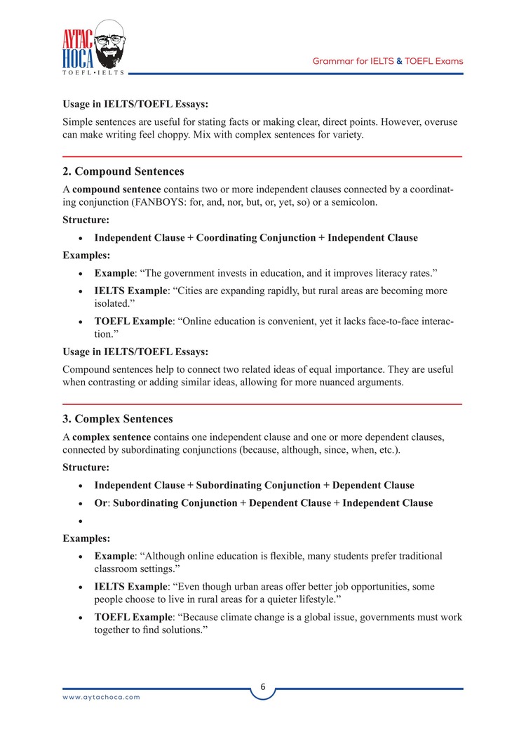 Grammar for IELTS and TOEFL Exams