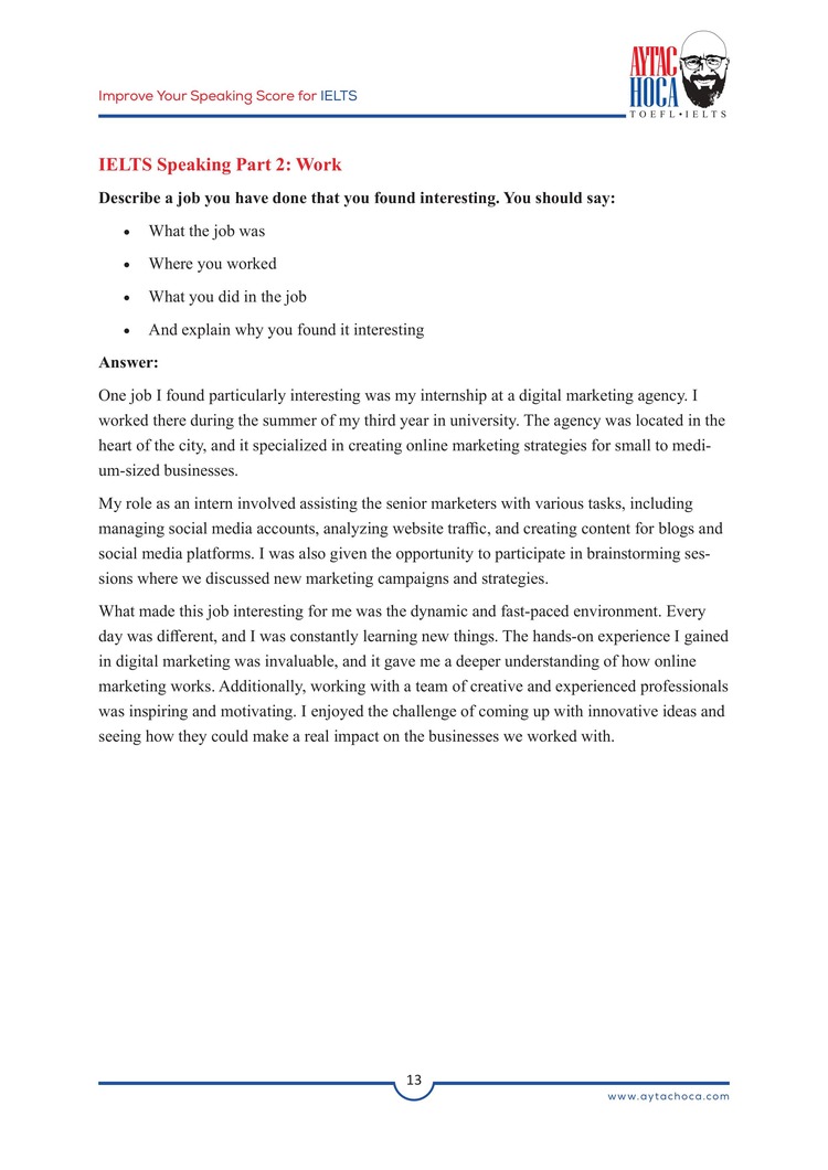 Improve Your Speaking Score For IELTS