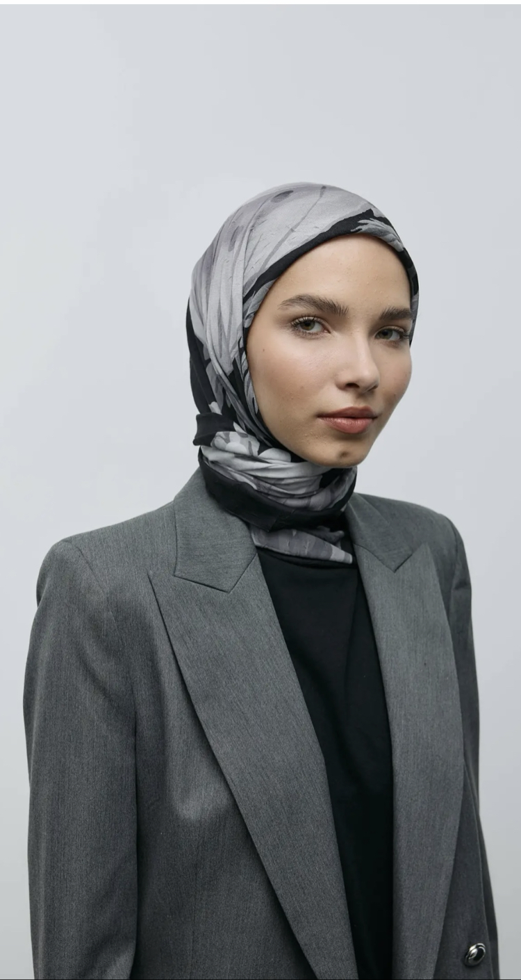 Roselith Desen Bambu Eşarp (siyah)