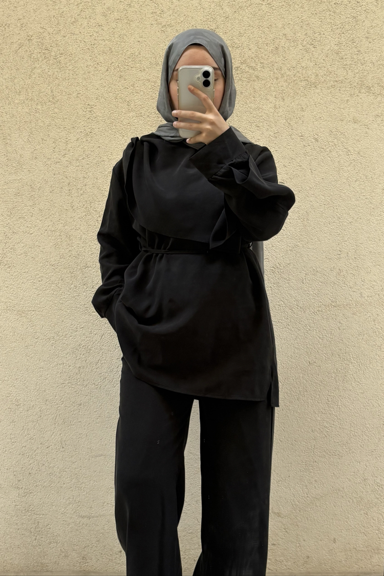 Drape Yaka Bluz Takım