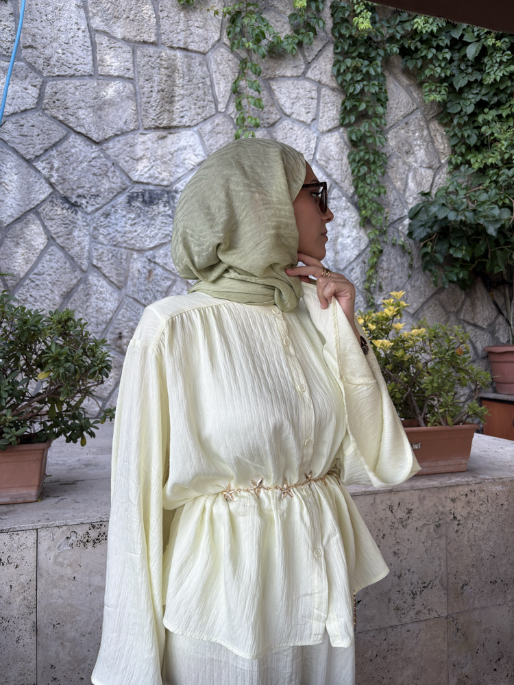 Oversize Çizgili Takım