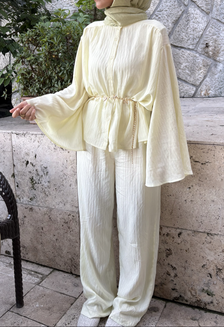 Oversize Çizgili Takım