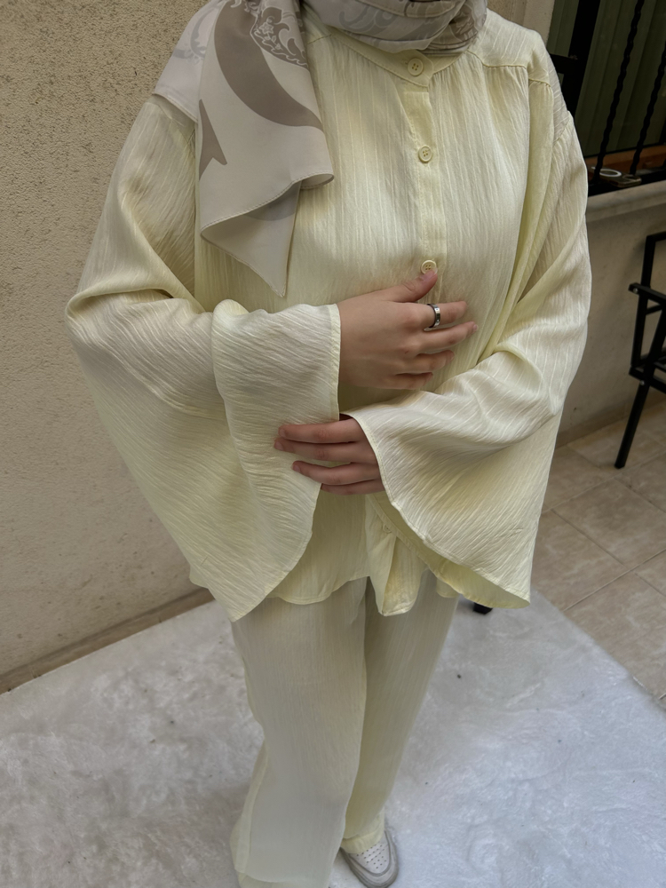 Oversize Çizgili Takım