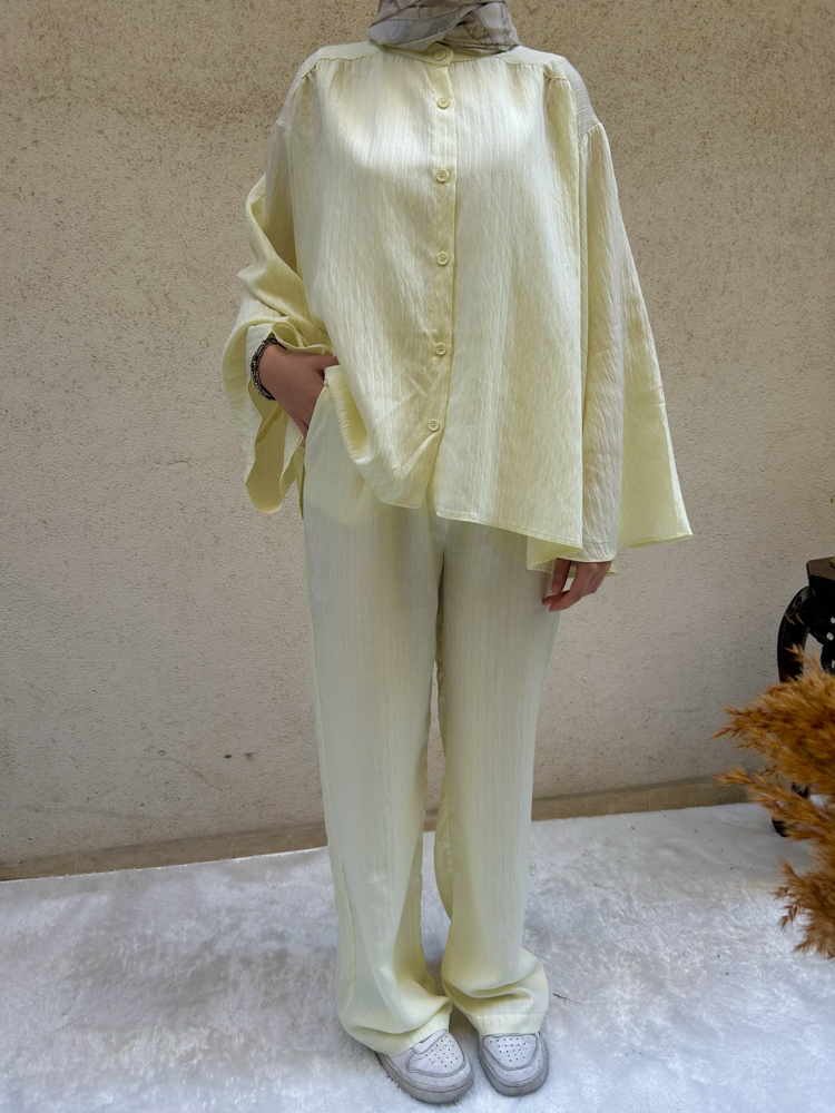 Oversize Çizgili Takım