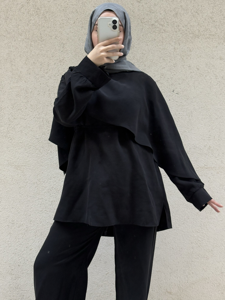 Drape Yaka Bluz Takım