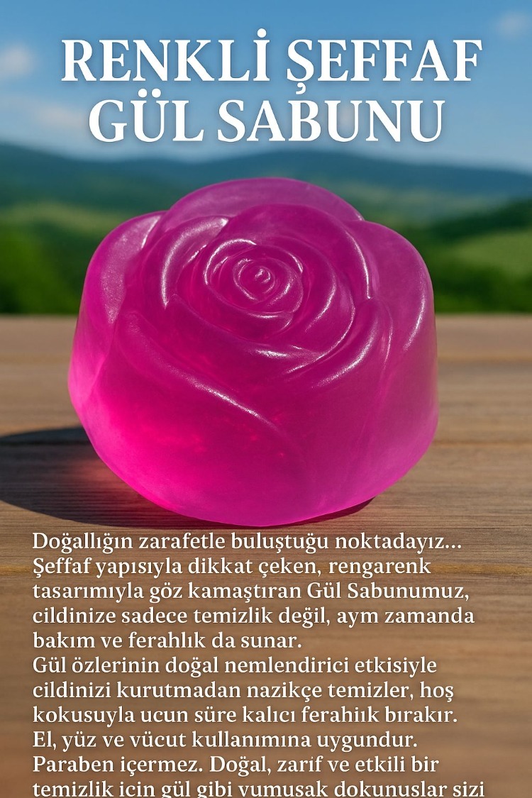 RENKLİ ŞEFFAF GÜL SABUNU