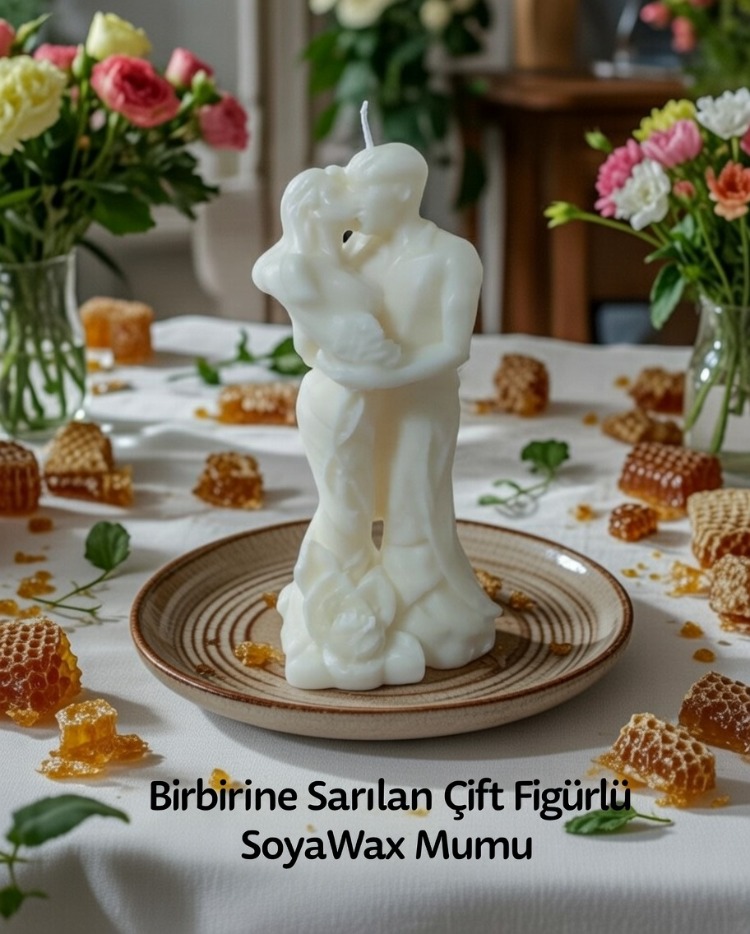 BİRBIRINE SARILMIS CIFT SOYAWAX MUMU