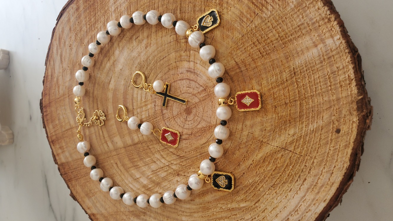 Fısıltı İnci ve Spinel Takı Seti