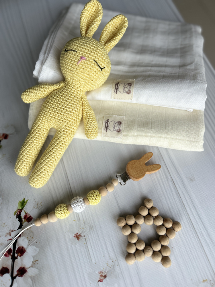 Soft sarı tavşan hediye seti