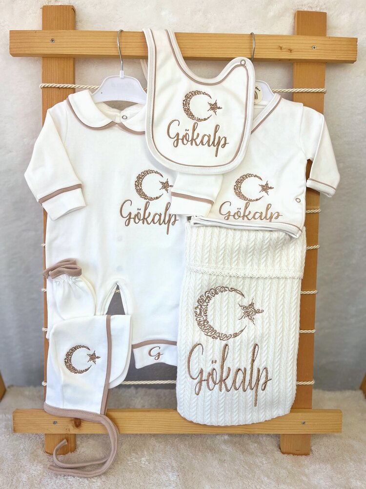 KAHVE BİYELİ YAKALI 10LU SET