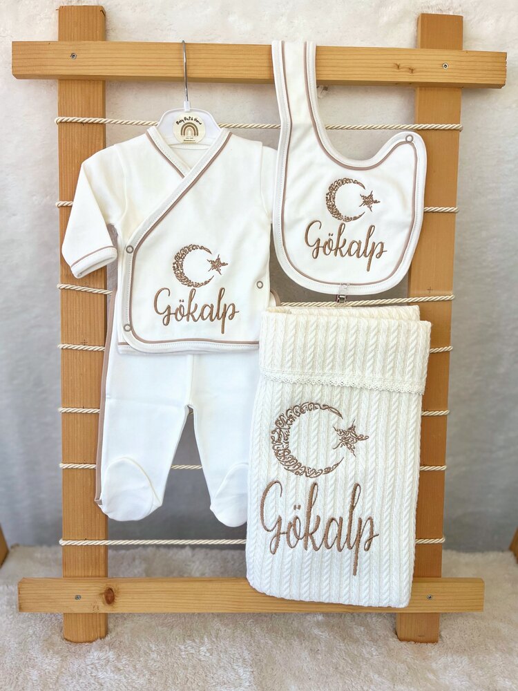 KAHVE BİYELİ YAKALI 10LU SET