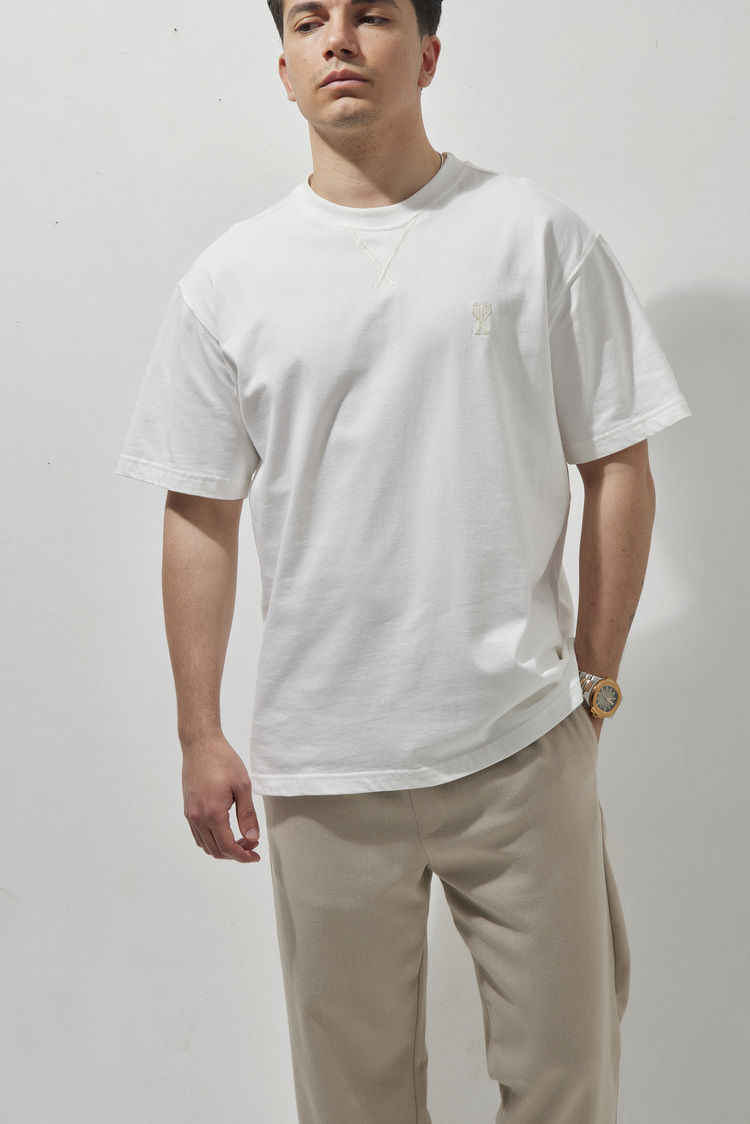 AMİ Nakışlı T-Shirt White