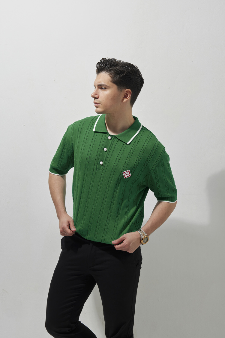 A+ Casablanca Polo Yaka T-Shirt Green