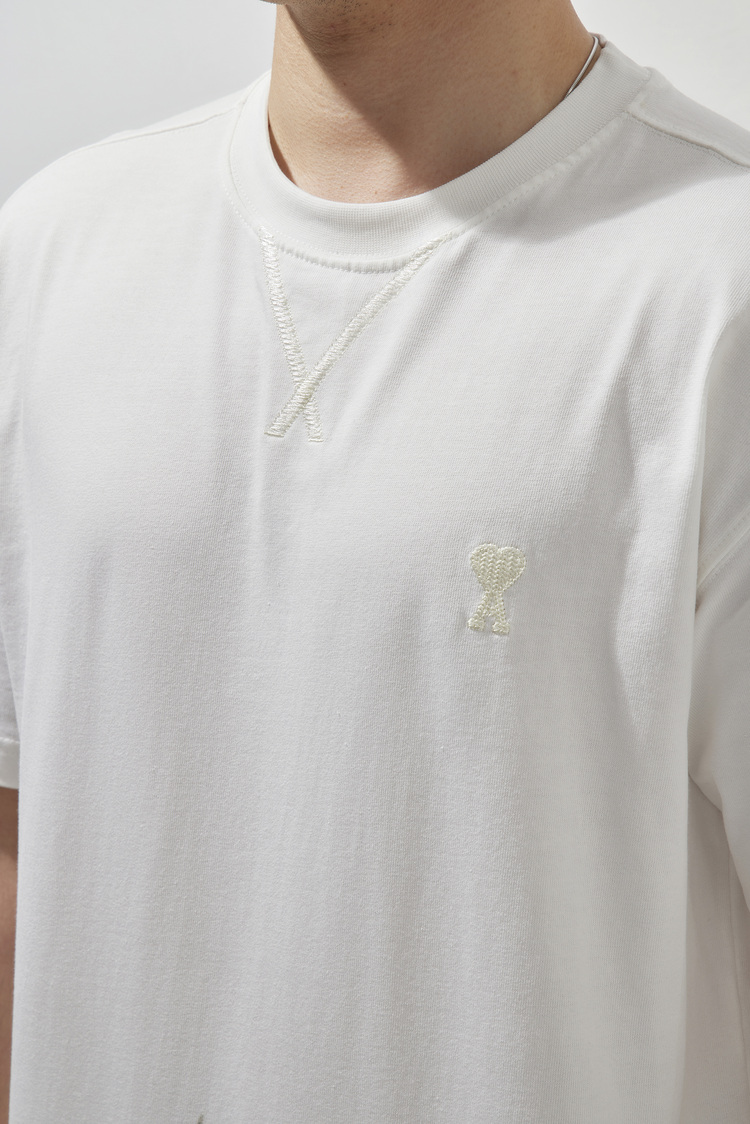 AMİ Nakışlı T-Shirt White