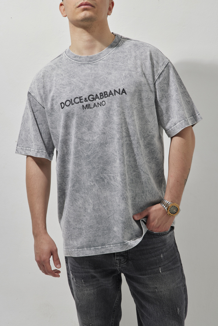 DOLCE & GABBANA Yıkamalı T-Shirt Gray