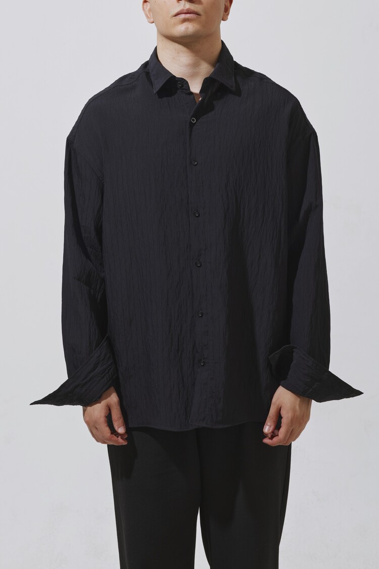 Babylon Oversize Keten Gömlek - Black