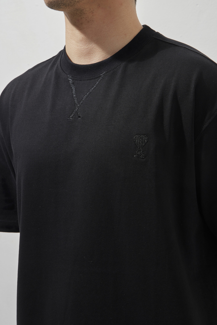AMİ Nakışlı T-Shirt Black