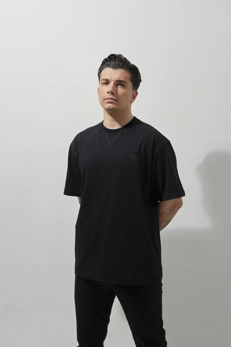 AMİ Nakışlı T-Shirt Black