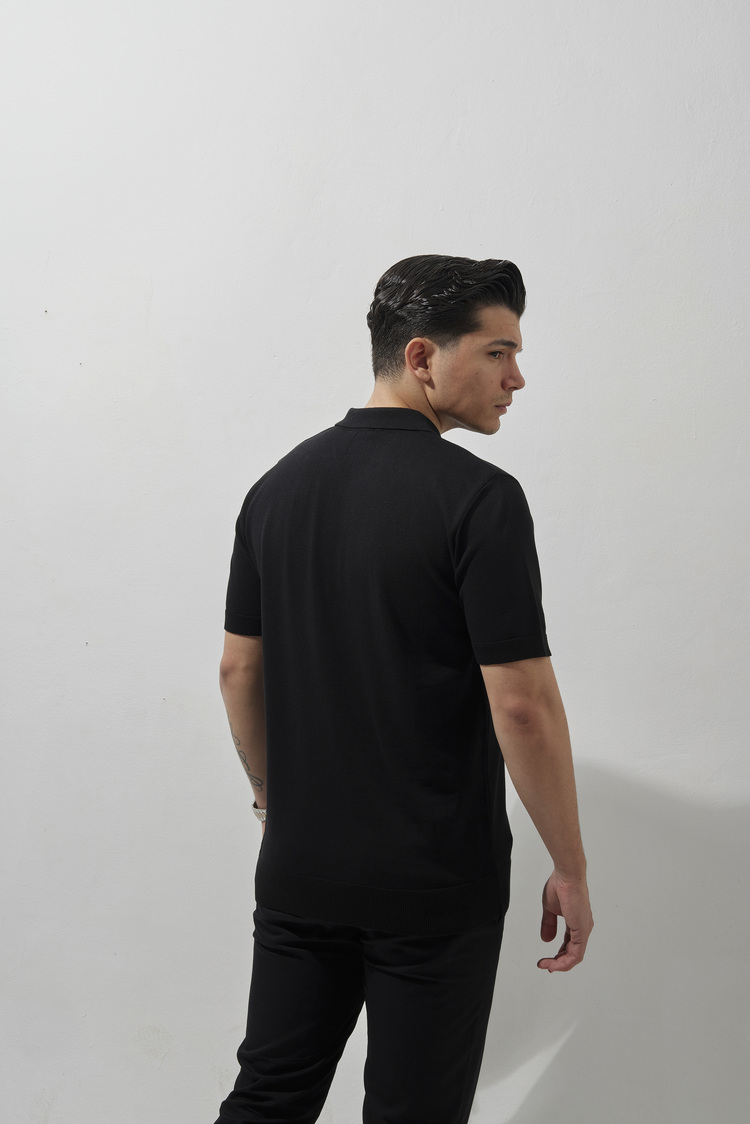 A+ VALENTINO Polo Yaka T-Shirt Black