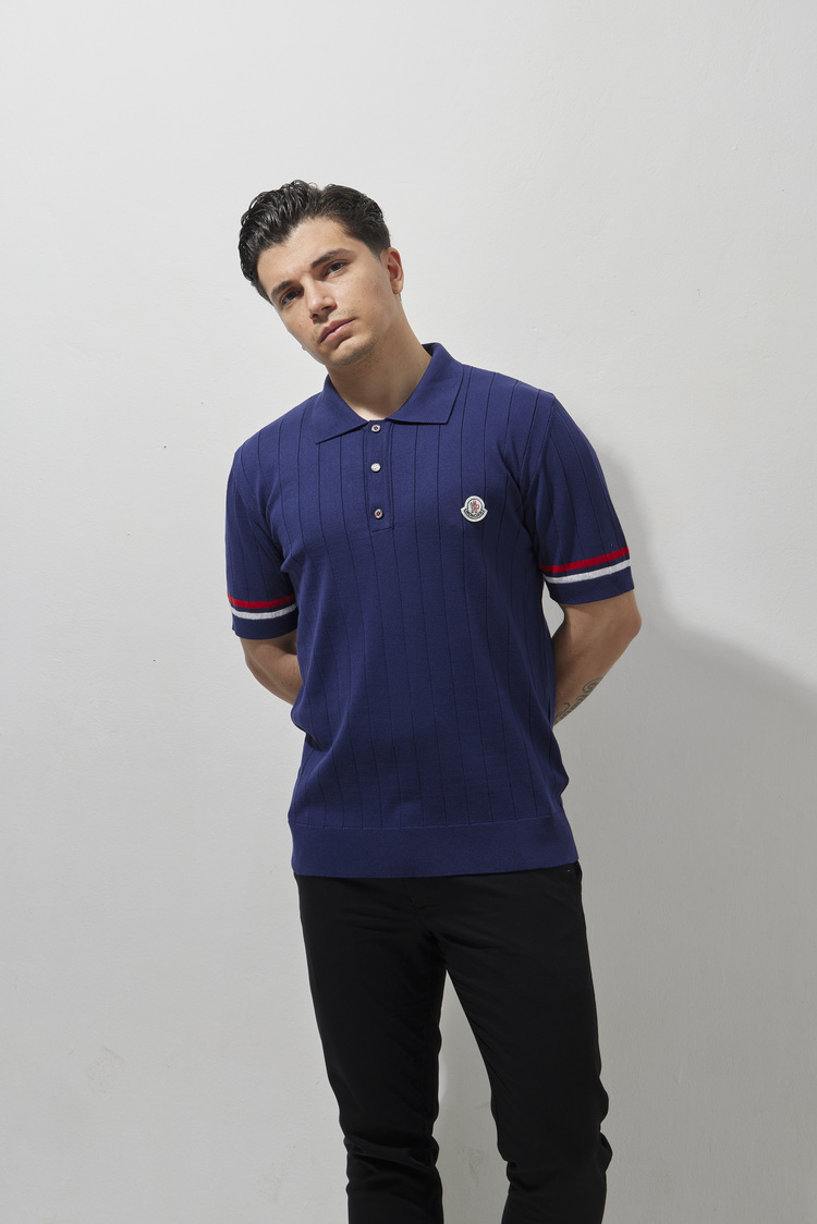 Moncler Polo Yaka T-Shirt Navy Blue