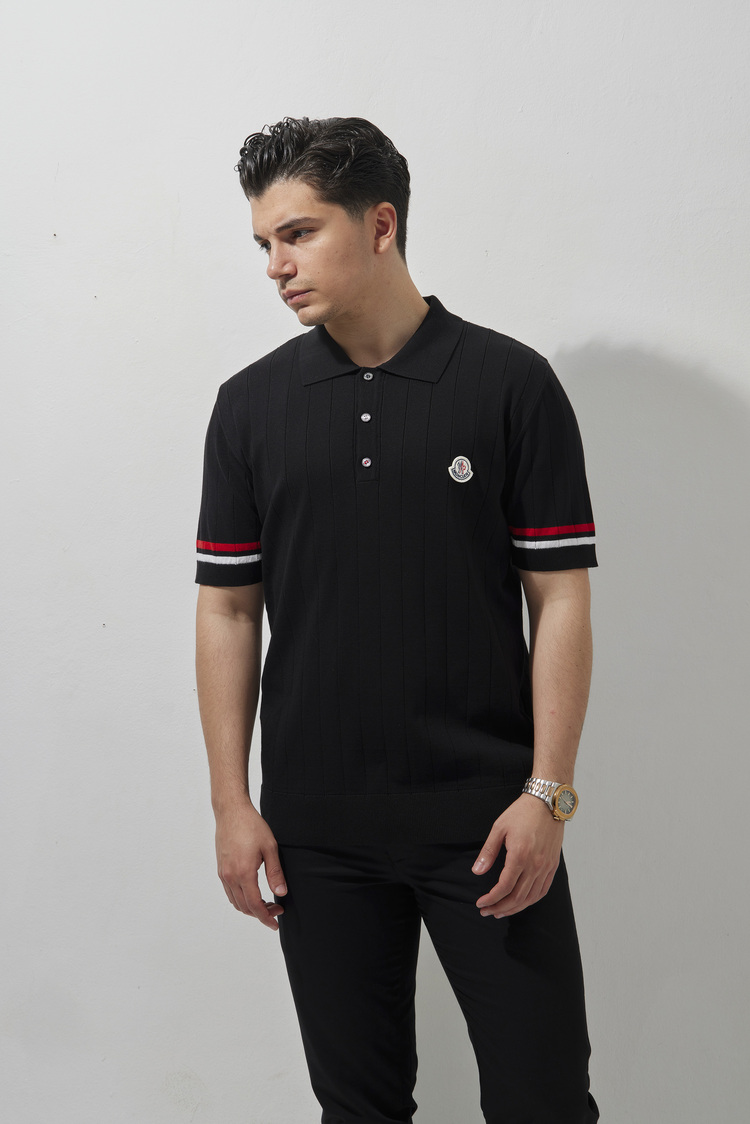 Moncler Polo Yaka T-Shirt Black