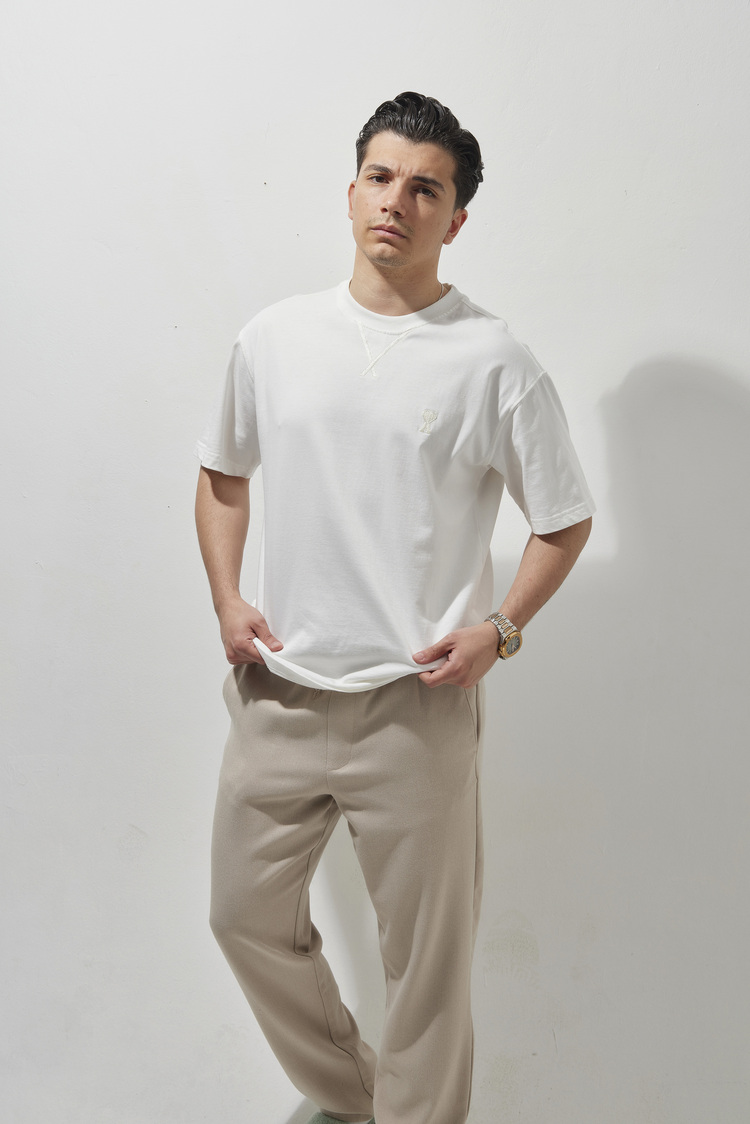 AMİ Nakışlı T-Shirt White